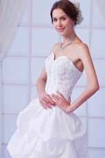 Classic Sweetheart Embroidery Garden Outdoor White Bridal Gown