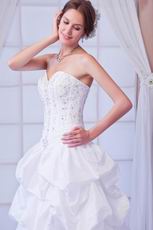 Classic Sweetheart Embroidery Garden Outdoor White Bridal Gown