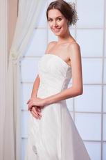 Fashional Strapless Applique Bodice Ivory Taffeta Wedding Dress