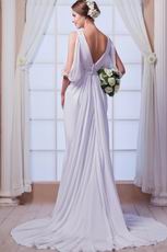 Noble V-Neck Sequin Bodice Ivoy Chiffon Wedding Gown Discount