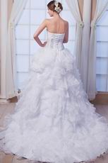 Sexy Sweetheart Neck Cascade Bodice Ruffled Skirt Bridal Dresses