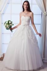 Beautiful Sweetheart Beaded Bodice Tulle Long Wedding Gown