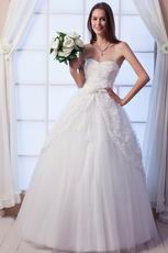 Beautiful Sweetheart Beaded Bodice Tulle Long Wedding Gown