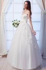 Beautiful Sweetheart Beaded Bodice Tulle Long Wedding Gown