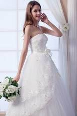 Beautiful Sweetheart Beaded Bodice Tulle Long Wedding Gown