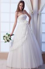 Beautiful Sweetheart Beaded Bodice Tulle Long Wedding Gown