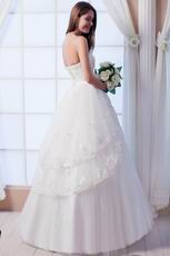 Beautiful Sweetheart Beaded Bodice Tulle Long Wedding Gown