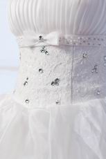 Elegant Strapless A-line Layers Skirt Bridal Dress With Crystal