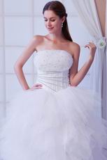 Romantic Beaded Bodice A-line Sweep Ivory Bridal Dress