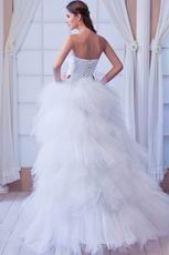 Romantic Beaded Bodice A-line Sweep Ivory Bridal Dress