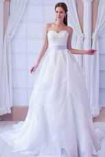 Honorable Sweetheart White A-line Organza Dreamy Dress For Wedding Ceremony