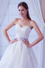 Honorable Sweetheart White  A-line Organza Dreamy Dress For Wedding Ceremony