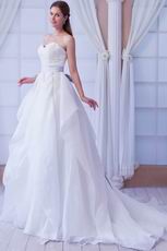 Honorable Sweetheart White  A-line Organza Dreamy Dress For Wedding Ceremony