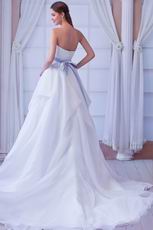 Honorable Sweetheart White  A-line Organza Dreamy Dress For Wedding Ceremony