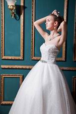 Luxurious Sweetheart Ball Gown Puffy Ivory Garden Wedding Dress