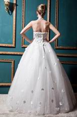 Romantic Crystals Appliques Corset Princess Wedding Dress Cheap