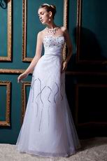 Cheap Sequin White Organza Outdoor Wedding Bride Dress