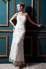 Western Dropped Sheath Aline Champage Lace Wedding Dress