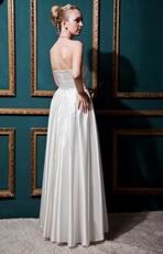 Simple Strapless Bow Aline Ivory Stain Church Wedding Dress For Sale