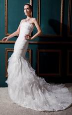 Strapless Mermaid Ruffles Skirt Chapel Wedding Dresses Suppliers