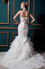 Strapless Mermaid Ruffles Skirt Chapel Wedding Dresses Suppliers