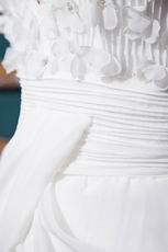 V-Shape Strapless Appliques Cream Garden Wedding Dress Factory