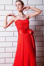 Cheap Sweetheart Pleated Scarlet Evening Party Dress