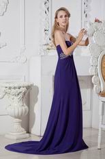 Slender Sweetheart Crystal Purple Chiffon Evening Dress Shop