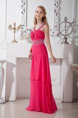 Buy Cheap Beaded Long Red Chiffon Evening Dress Gown