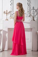 Buy Cheap Beaded Long Red Chiffon Evening Dress Gown