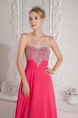 Sweetheart Beaded Pink Celebrity Occasion Evening Dress