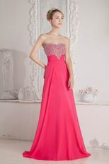 Sweetheart Beaded Pink Celebrity Occasion Evening Dress
