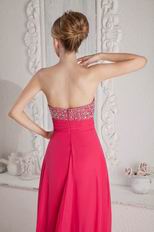 Sweetheart Beaded Pink Celebrity Occasion Evening Dress