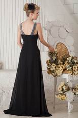 Modest Scoop Pearl Neck Black Juniors Evening Dress