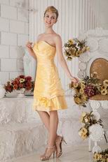 Discount Knee Length Skirt Yellow Evening Dress With Jacket