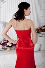 Classic V-Neck High Low Skirt Special Ocassion Scarlet Dress