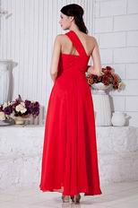 Terse One Shoulder Long A-line Skirt Evening Dress On Sale