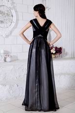 Unique V-Neck Sequin Black Chiffon Evening Dress