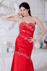 Embroidery Mermaid Red Formal Evening Dress For Juniors