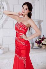 Embroidery Mermaid Red Formal Evening Dress For Juniors