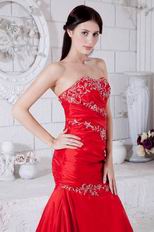 Embroidery Mermaid Red Formal Evening Dress For Juniors