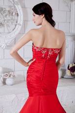 Embroidery Mermaid Red Formal Evening Dress For Juniors