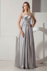 Empire Waist Silver Evening Party Dress At Cheap Price