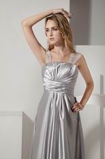 Empire Waist Silver Evening Party Dress At Cheap Price