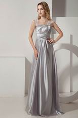 Empire Waist Silver Evening Party Dress At Cheap Price