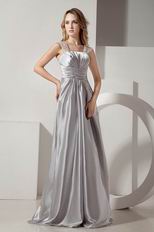 Empire Waist Silver Evening Party Dress At Cheap Price