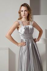 Empire Waist Silver Evening Party Dress At Cheap Price