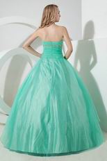 Fashion Strapless Spring Green Evening Ball Gown With Applique