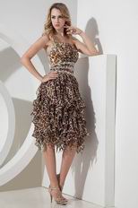 New Arrival Backless Leopard Print Short Evening Dress