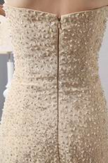 Exclusive Beaded Mermaid Champagne Unique Evening Dress